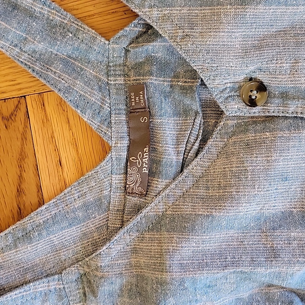 Prana Wayferers Striped Jumpsuit Romper Hemp Organic Cotton Blend Blue S… - Picture 7 of 11